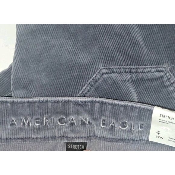American Eagle Womens Size 4 Short Gray Corduroy Pants 27x28 Stretch New - Picture 4 of 10